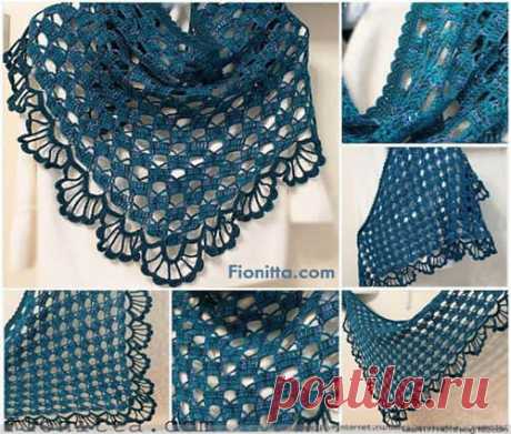 Patron para hacer un chal triangular a crochet