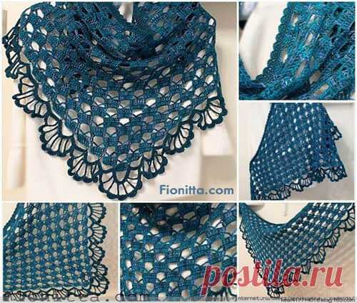Patron para hacer un chal triangular a crochet