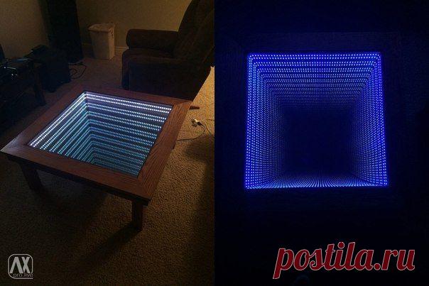 Столик бесконечности из зеркал и подсв / Взлом логики