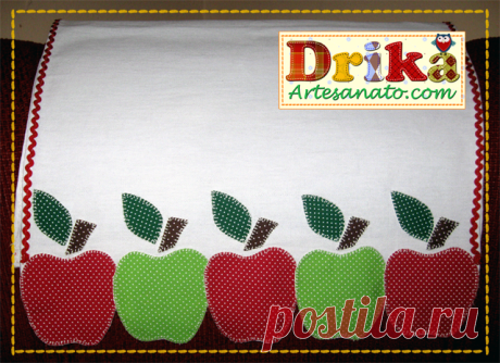 Moldes para patchwork: Galinha e maçã para pano de prato