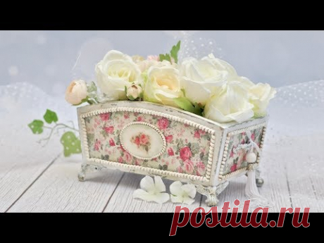 Decoupage romantyczne pudełko z różami DIY tutorial