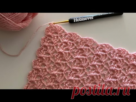 ОЧЕНЬ КРАСИВАЯ 💯😍 Схемы вязания прямоугольной шали крючком / Вязание крючком кофточки / СУБТИТРЫ