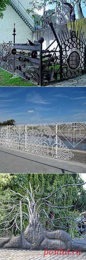 Необычный металлический забор для дачи: 14 интересных идей