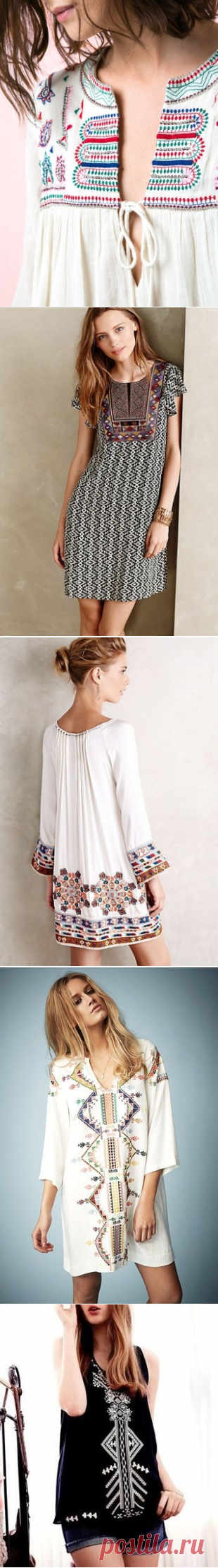 Украшение вышивкой летнего гардероба. Модели для вдохновения.