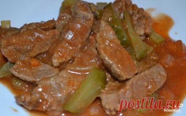 Азу с солеными огурцами
