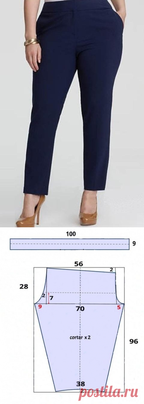 Узкие брючки на 54 размер — можно сшить за вечер! (Шитье и крой) — Журнал Вдохновение Рукодельницы