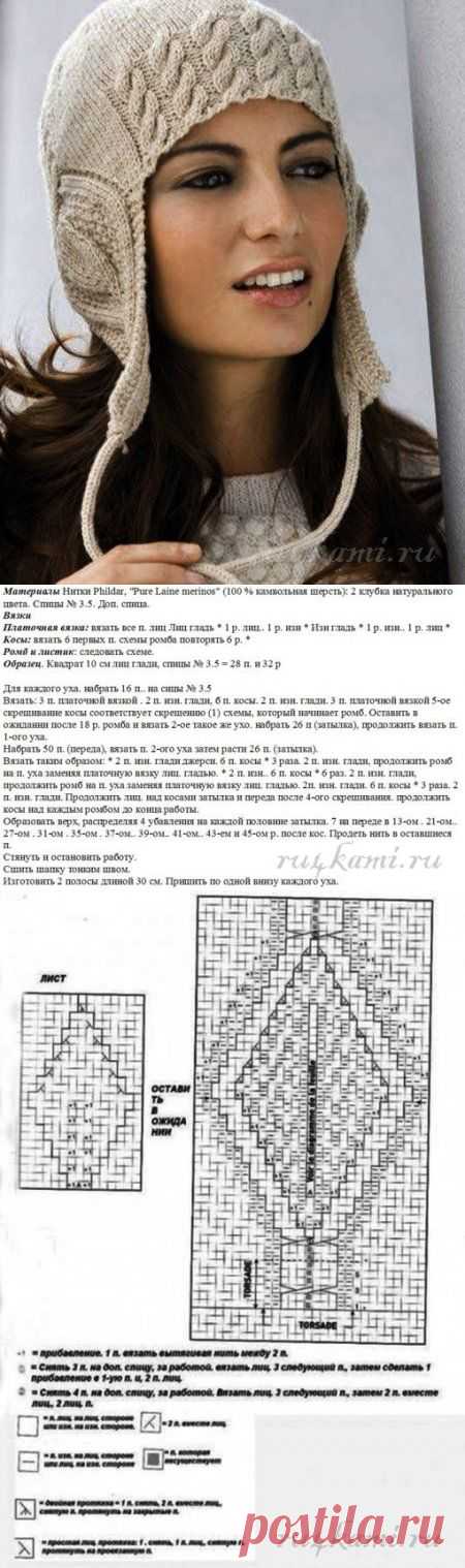 Вязаная шапка спицами » Сайт "Ручками" - делаем вещи своими руками