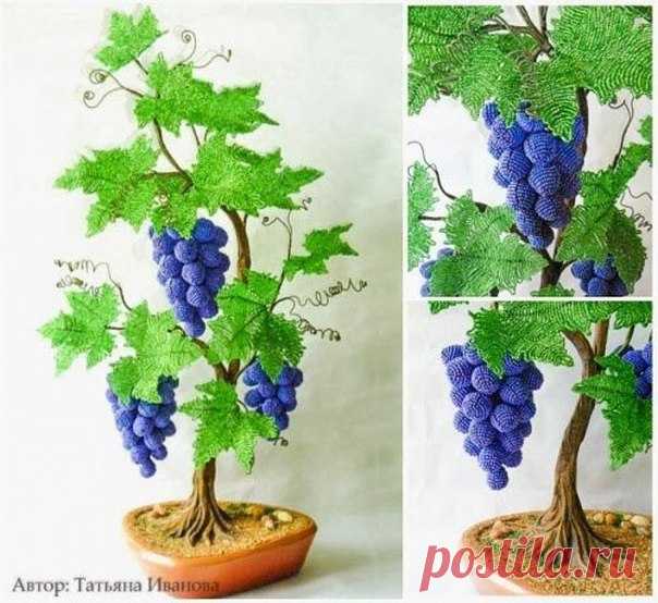 Виноград из бисера / Рукоделие