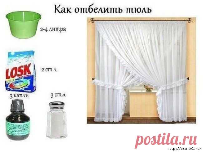 Отбеливаем тюль.