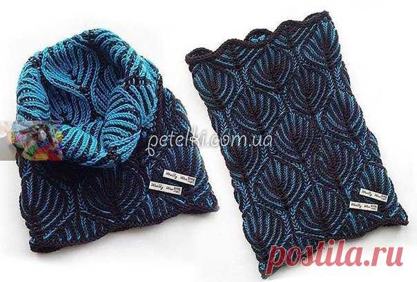 Особенность такой техники - вязание пряжей двух цветов. Автор описания - natasha_petrina Схема для круговых спиц Все нечетные ряды вяжем серым, а четные- зеленым. (цвета можно брать по своему усмотрению) 

Набираем на спицы 120 петель серой пряжи (количество петель д.б. кратно 20) Вяжем 3 ряда серой лицевой глади (все петли лицевые) 

Ряд 1(1Л , 1ИН )до конца ряда 

Ряд 2 (1ЛН, 1И )до конца ряда 

Ряд 3(1Л , 1ИН )до конца ряда 

Ряд 4 (1ЛН, 1И )до конца ряда На этом этапе ...