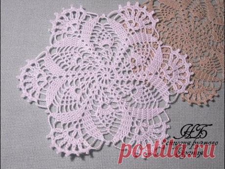 Круглый ажурный мотив #6. Мини-салфетка.
