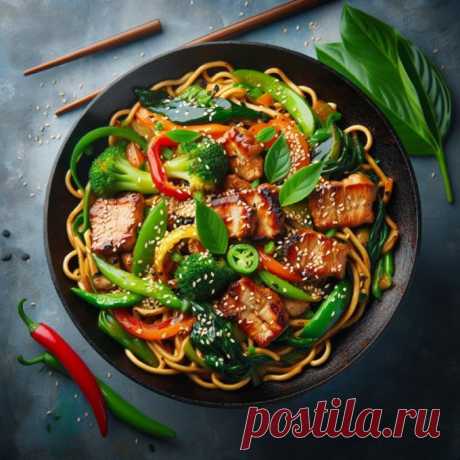 Вок со свининой&amp;#x1f437; — Пошаговый рецепт приготовления 2024 | Простые и вкусные домашние рецепты