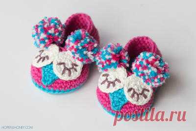 Owl Crochet Baby Booties | AllFreeCrochet.com