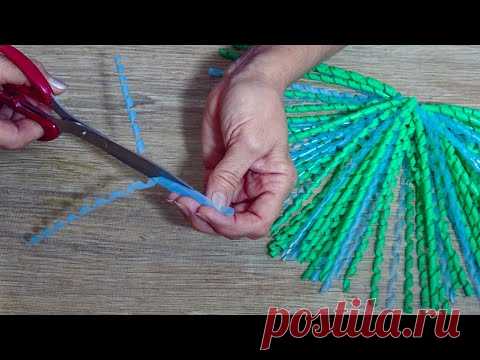 Красочная поделка из коктейльных трубочек для дачи или детского сада