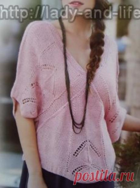 розовая блуза. спицы | Lady and Life