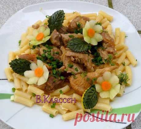 Мясо в горчично-сметанном соусе..