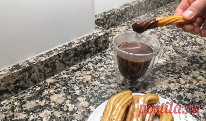Вкусные рецепты. ЧУРРОС С ГОРЯЧИМ ШОКОЛАДОМ