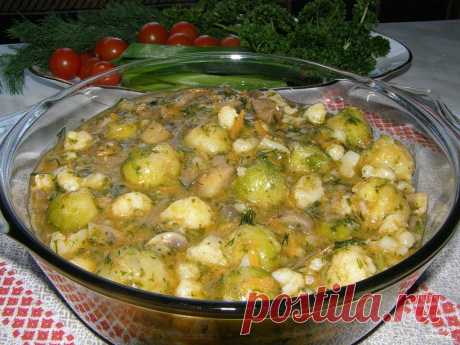 Овощное рагу с грибами - кулинарный рецепт на Повар.ру