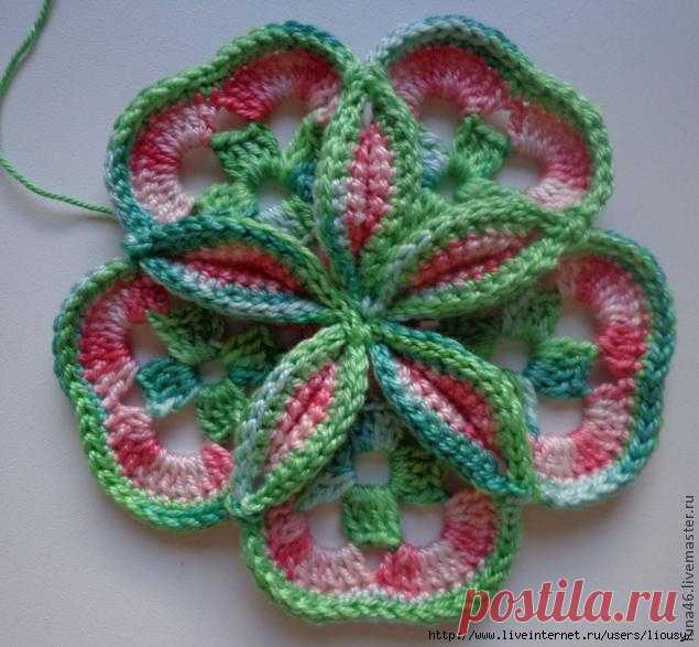 Flor de croche origami