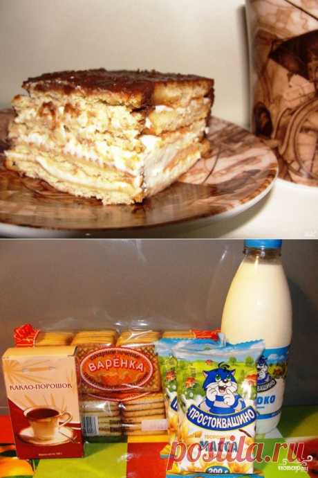 Торт без выпечки из печенья - пошаговый кулинарный рецепт на Повар.ру