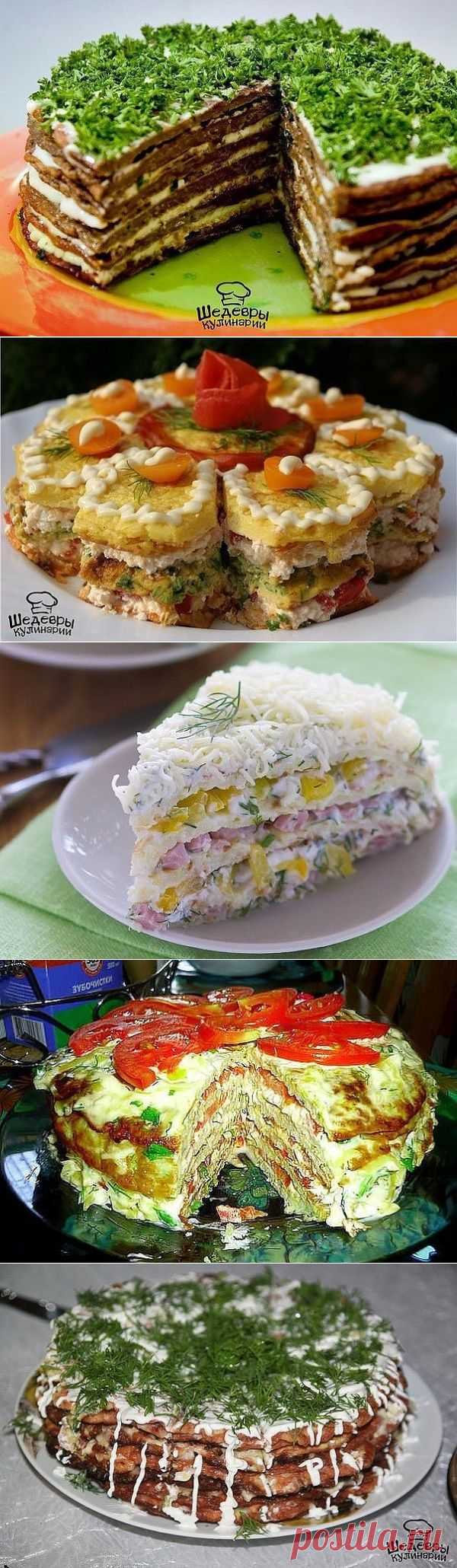 ЗАКУСОЧНЫЕ ТОРТЫ: ТОП-5 РЕЦЕПТОВ 🍴