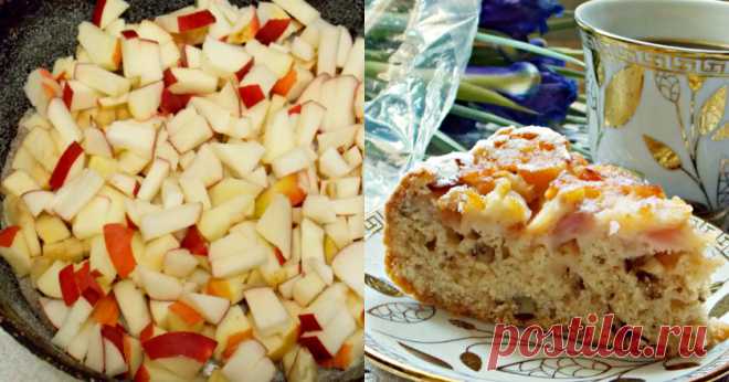 Постная шарлотка с яблоками