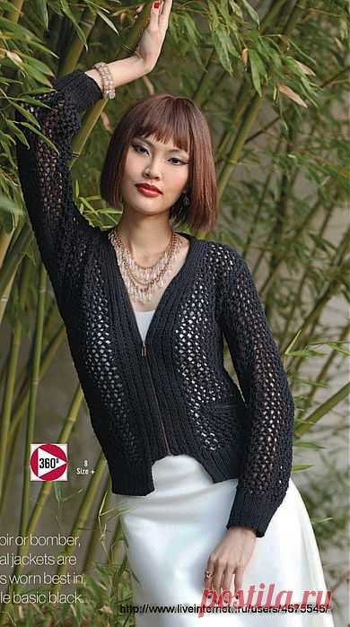 Вязание кардигана Mesh Bomber весна-лето 2014.