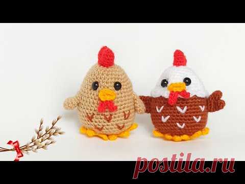 Петушок крючком . Курица крючком . Вязаные игрушки . Пасхальная курочка крючком .Crochet rooster