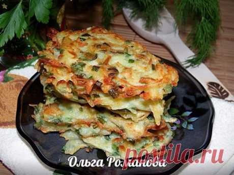 Такие вкусные и ароматные драники с зелёным луком и чесноком