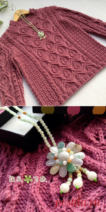 пуловер спицами