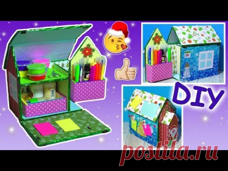 DIY НОВОГОДНИЙ ДЕКОР ПИСЬМЕННОГО СТОЛА своими руками/ НОВОГОДНИЕ ПОДЕЛКИ из бумаги и картона