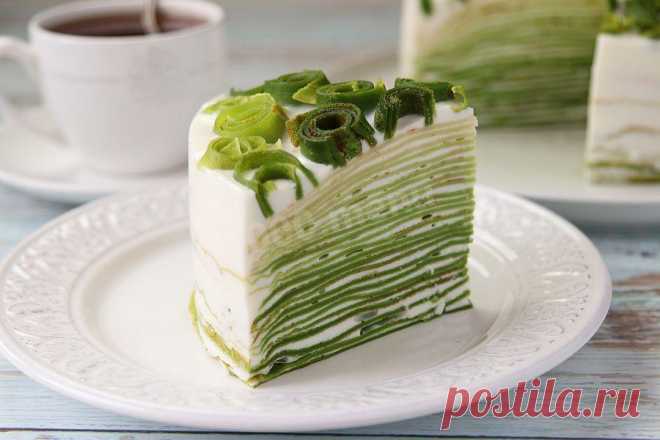 Зеленый блинный торт без красителей рецепт с фото пошагово - 1000.menu