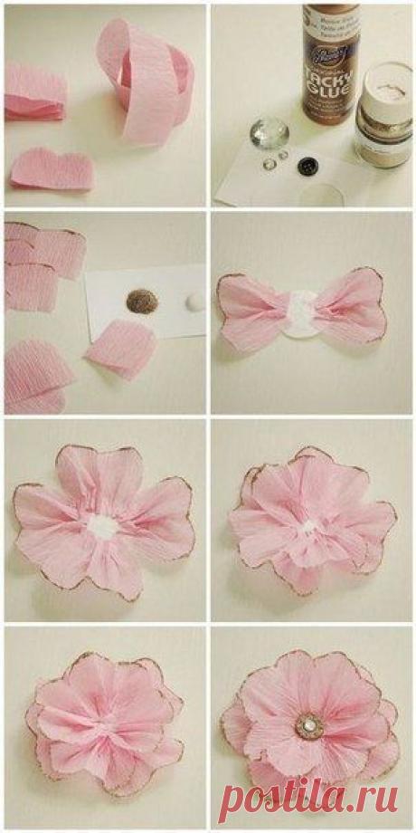 Бумажный цветок для украшения подарка