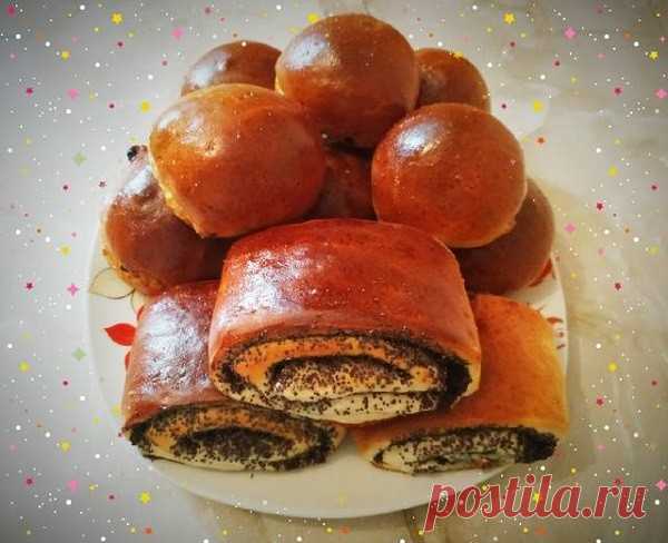 Булочки с маком и булочки с изюмом — Домашняя кулинария