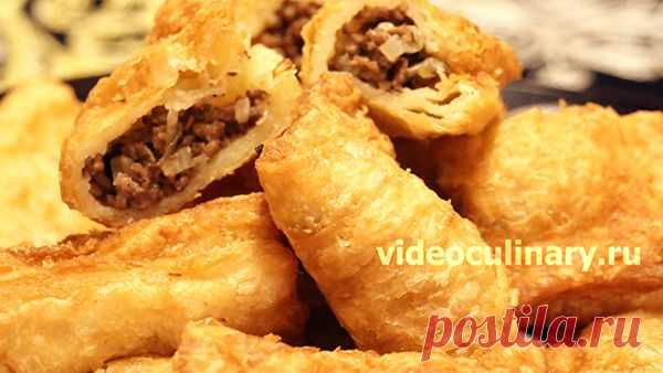Жареная слоеная самса с мясом - Видеокулинария.рф