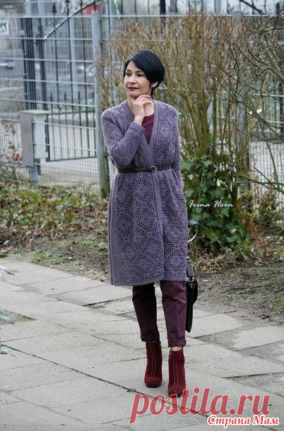 . Кардиган в филейной технике для коллеги в подарок. Крючок - Вязание - Страна Мам