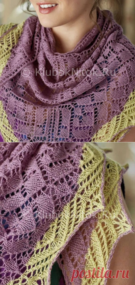 Ажурная шаль | Вязание для женщин | Вязание спицами и крючком. Схемы вязания.