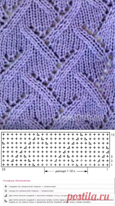 Узор ажурный №2677 » Люблю Вязать