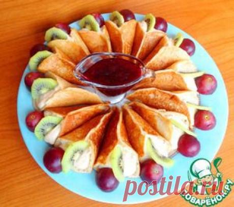 Арабские блинчики с творогом и джемом - кулинарный рецепт