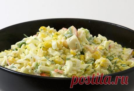 Крабовый салат из крабовых палочек - пошаговый кулинарный рецепт с фото на Повар.ру