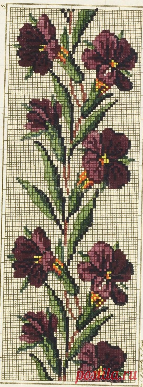 (687) Predivna starinska šema. | Berlin Woolwork Pattern