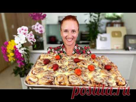 Тающие булочки МИНИ СИННАБОН вкусная выпечка с клубникой Люда Изи Кук strawberry cinnamon rolls