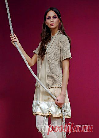 Вязаный жакет с коротким рукавом &raquo; Ниткой - вязаные вещи для вашего дома, вязание крючком, вязание спицами, схемы вязания