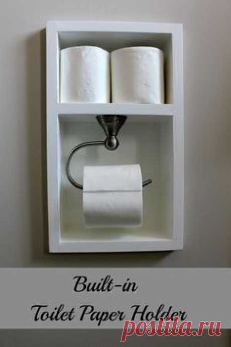 built-in toilet paper holder
