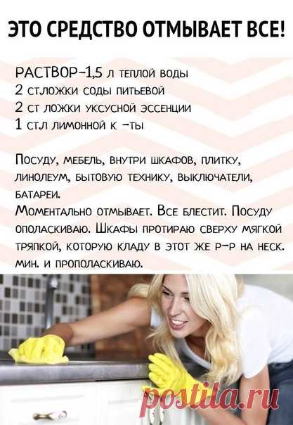 Домашнее средство, которое отмывает абсолютно всё!
Очень удобно! Сохраняем, чтобы было под рукой