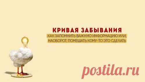Кривая забывания: как запомнить важную информацию или, наоборот, помешать кому-то это сделать