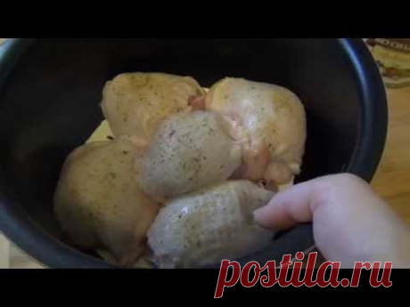 Сочные куриные бедра на пару — курица в мультиварке видео рецепт
