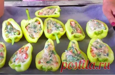 Фаршированный перец с курицей в духовке