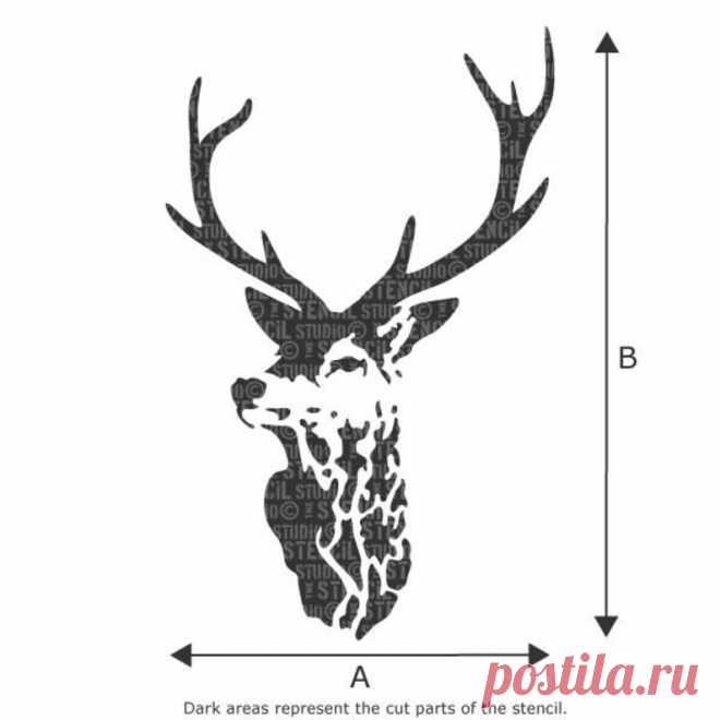 Highland Stag Stencil Plantillas de cabeza de ciervo Plantilla de cabeza de ciervo Plantillas de pared reutilizables Crea tu propio lienzo de arte mural 10509 - Etsy Chile