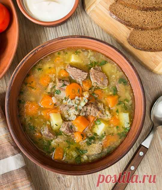 Рецепт густого супа с говядиной, тыквой и перловкой с фото пошагово